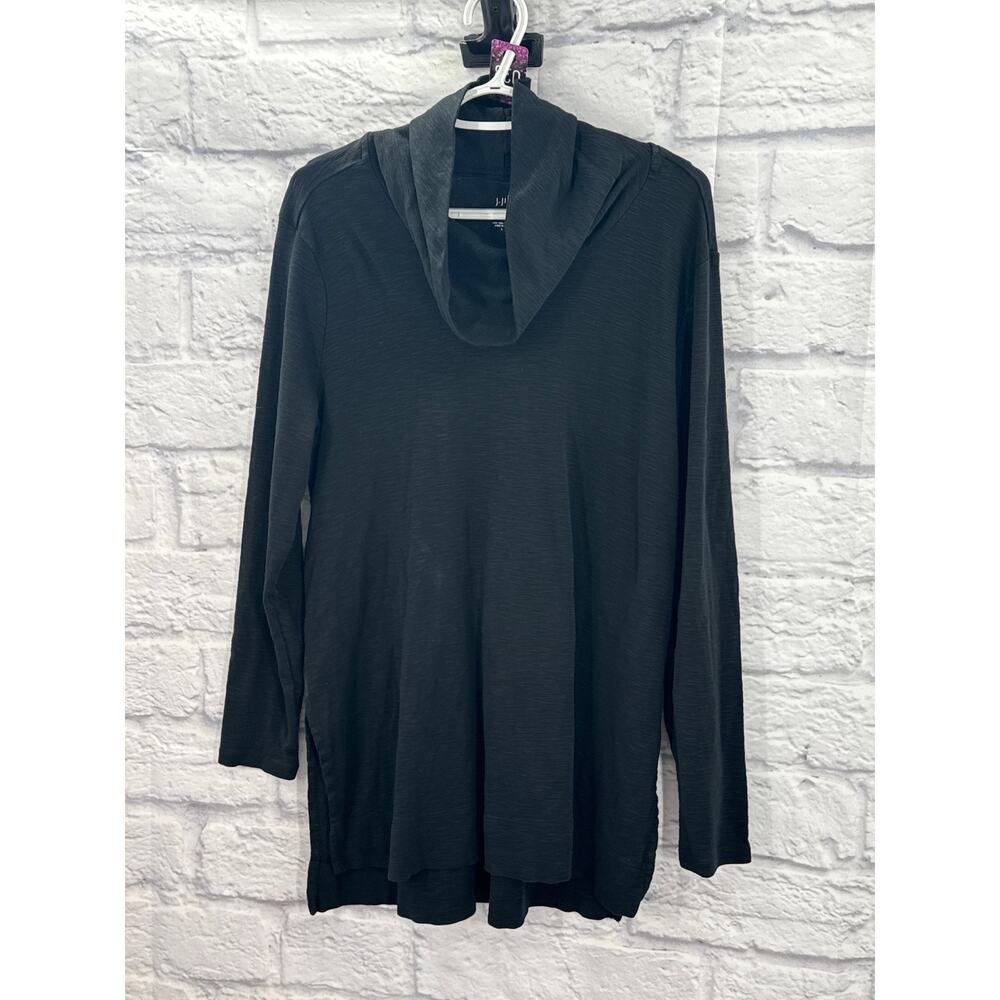 J.Jill Women's Pima Cowl-neck Black Tunic Large